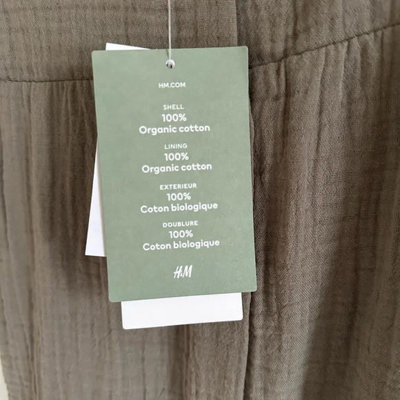 NWT H&M Baby Exclusive Organic Cotton Romper in Khaki Green | size 2-3 years - Picture 4 of 5